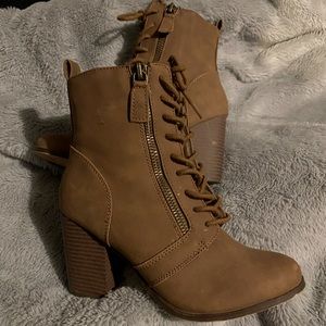 Brown heel booties